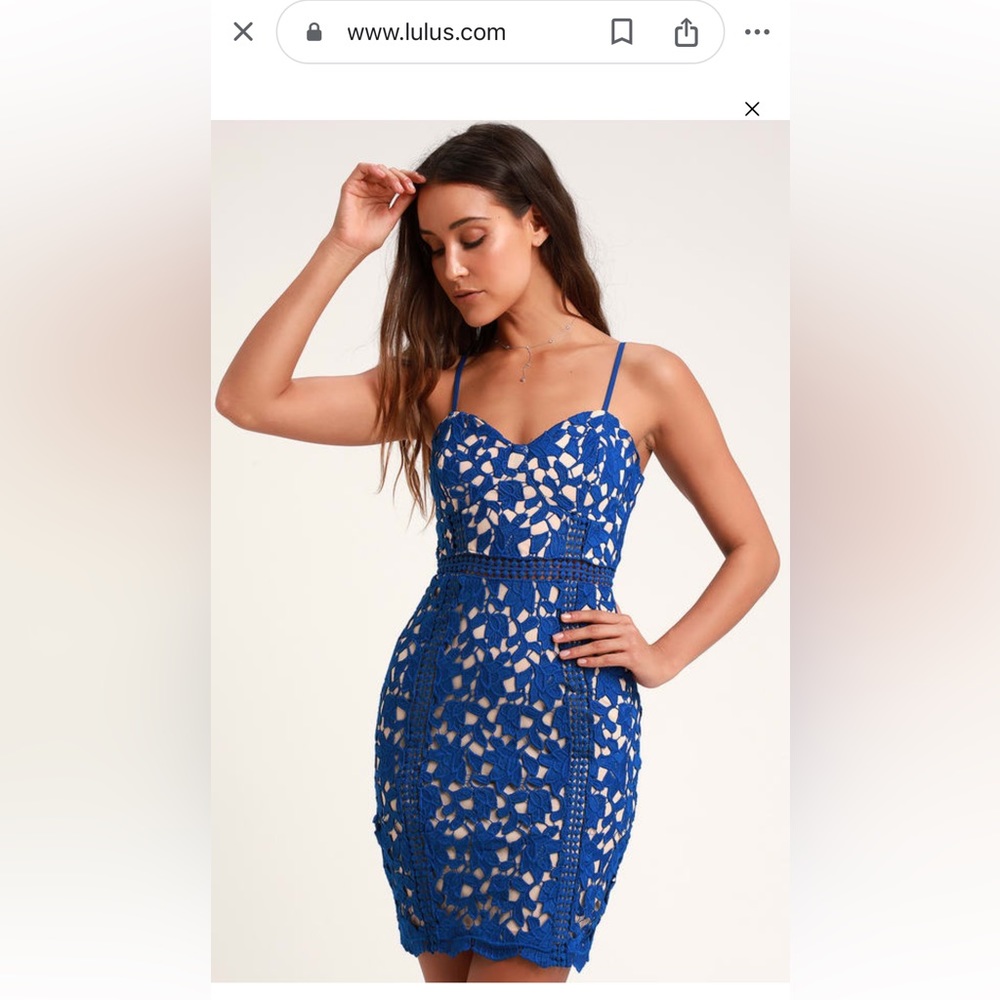 Giovanni Royal Blue Lace Sleeveless Sheath Dress